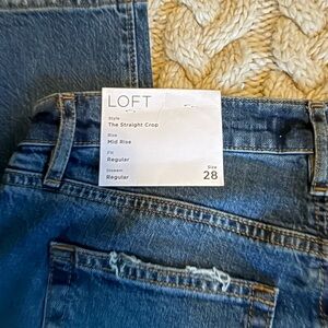 The Loft Denim Jeans Size 6 Dark wash Straight Leg Mid rise